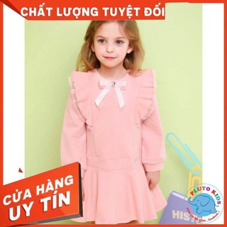 Váy hồng nỉ da cá cho bé gái