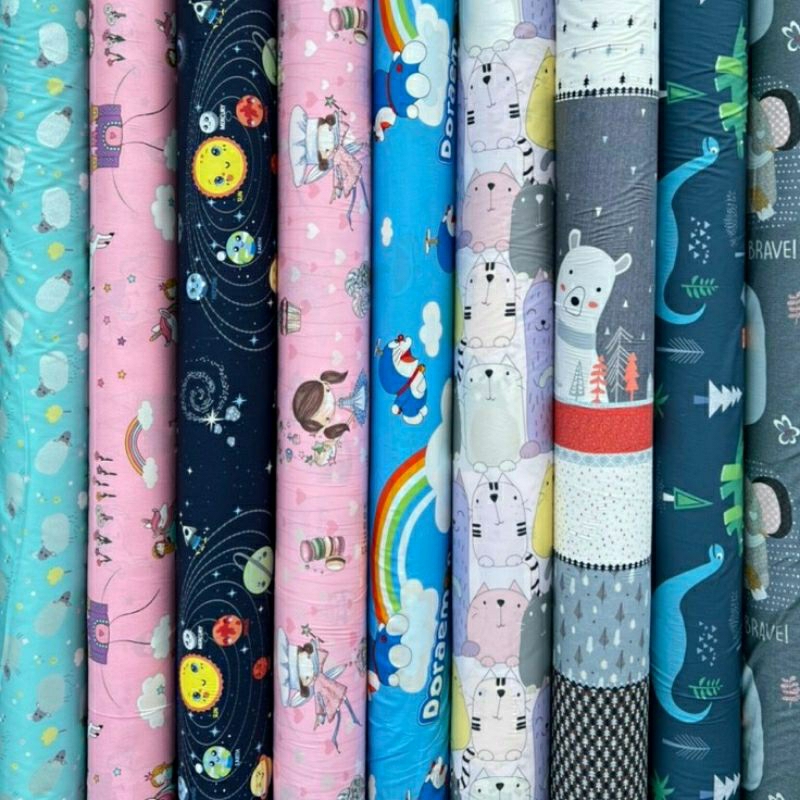 Vải cotton lụa Hàn Quốc chuyên may ga giường, mền, vỏ gối, trang trí mẫu dành cho bé trai, bé gái