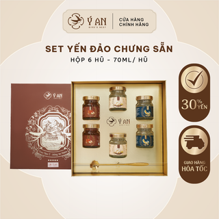 Yến chưng sẵn Ý An hộp quà 6 hũ 70ml bồi bổ sức khỏe, Set quà yến sào biếu tặng các vị cao cấp