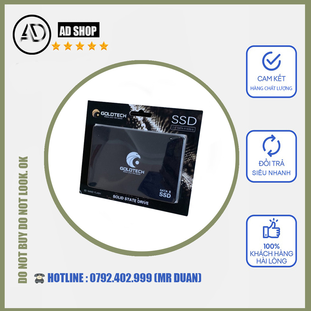 Ổ cứng SSD Goldtech 120GB SATA3 Drive 2.5 tốc độ 550MB/s bảo hành đổi mới chính hãng 36 tháng