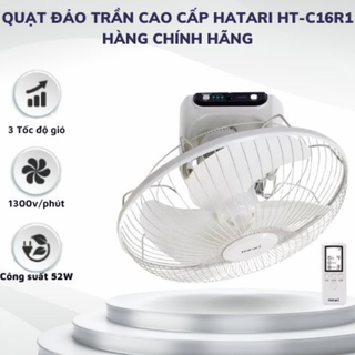  Quạt  Đảo Trần Thái Lan Hatari HT-C16R1 S  - Có Điều Khiển -Hàng chính hãng- Có Tem Nhập Khẩu  Phiếu Bảo Hành 