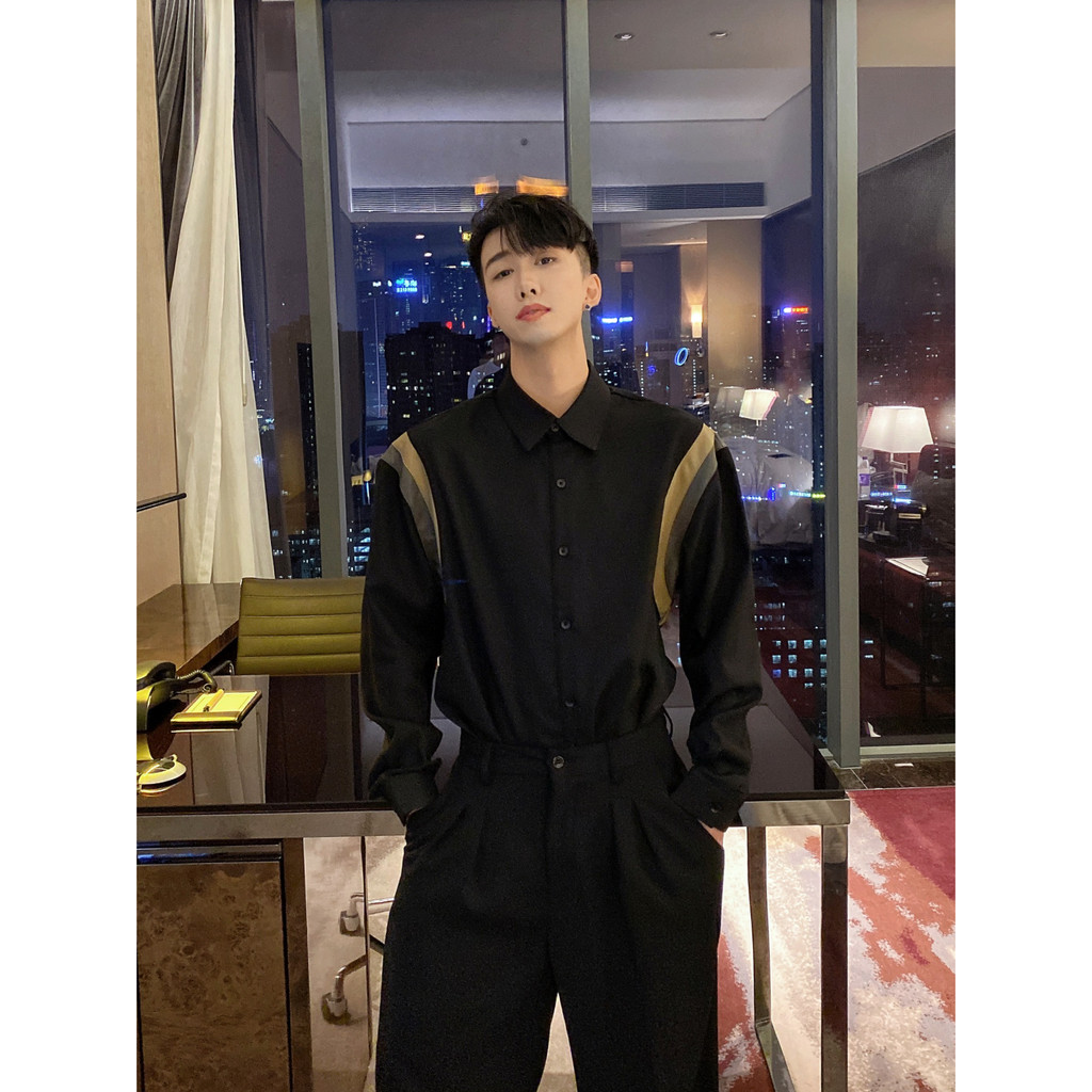 Áo Sơ Mi Nam Dài Tay GUSSET, Áo Sơ Mi Trắng Phối Vai Vải Chéo Mềm Mại Cao Cấp Phong Cách Hàn Quốc SMPRO1