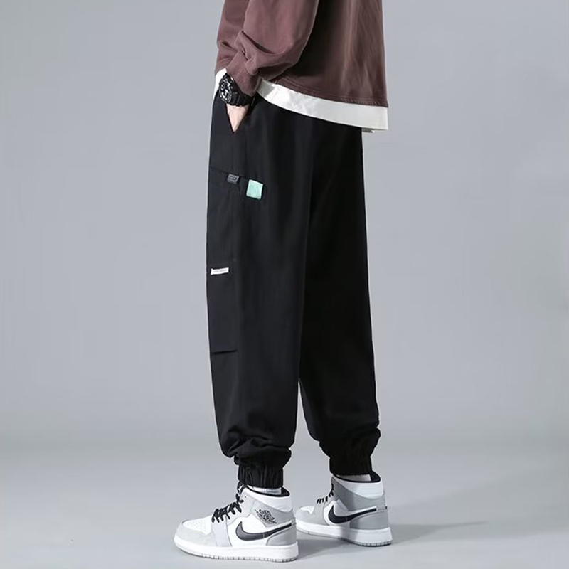 Quần jogger ống rộng Quần nam suông quần nam hàn quốc quần jean cargo pants Hiphop đen Thời Trang Cho 2023