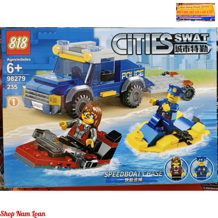 Đồ Chơi Lắp Ráp 4 Mẫu Xe Ô Tô Cities Swat Police 98279-1 98279-2 98279-3 98279-4