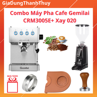 Combo máy pha cà phê gemilai crm3005e + máy xay ld 020