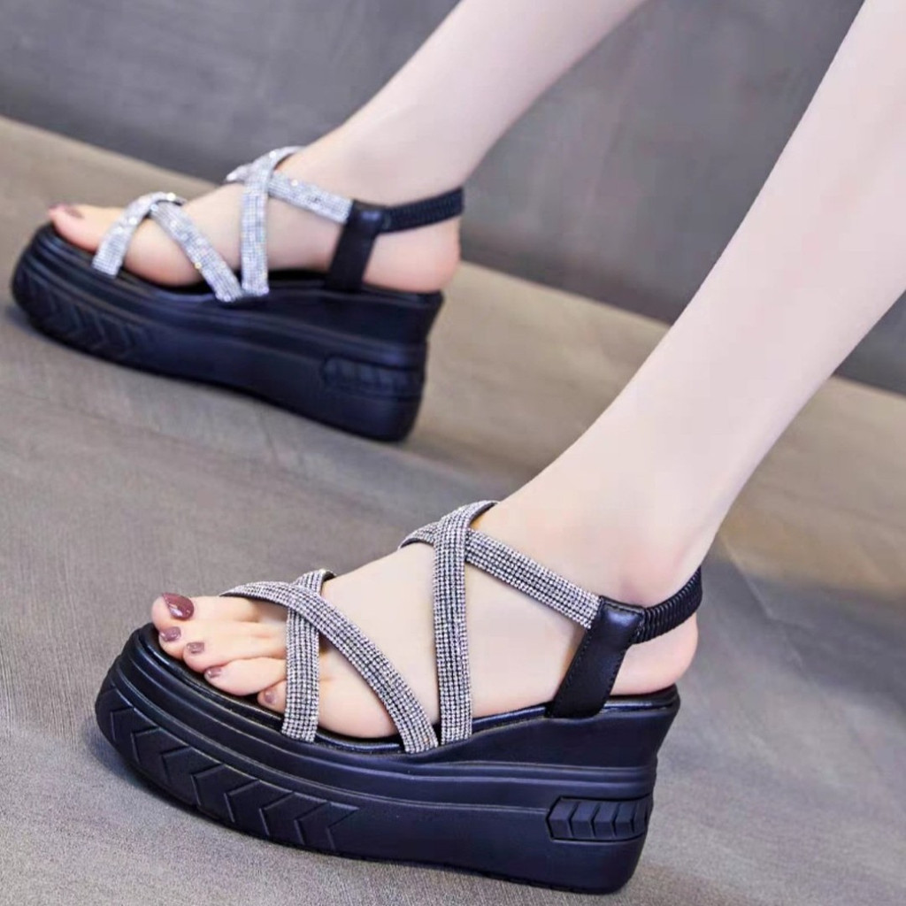 SANDAL XUỒNG QUAI CHÉO ĐÁ