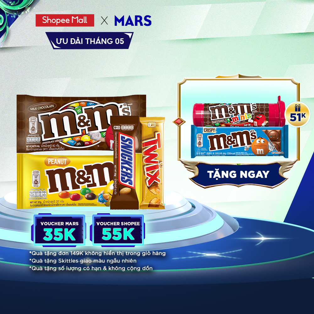 Combo Chocolate M&M's, Snickers, Twix Nhập Khẩu đủ vị