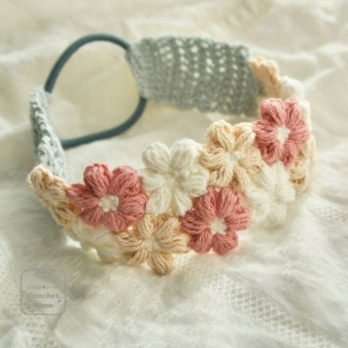 100 Hoa móc len 6 cánh handmade kết giỏ xách, chăn, trang trí váy áo