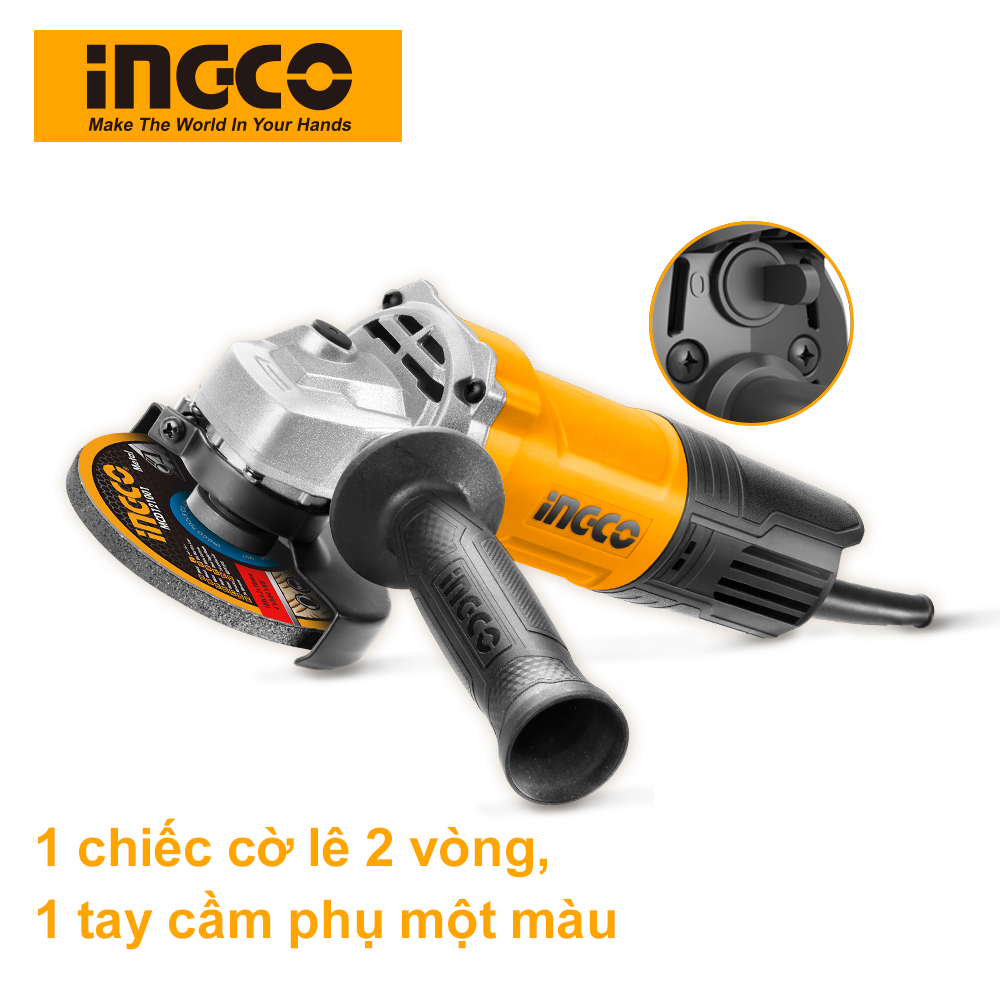 Máy mài góc cầm tay công tắc đuôi 900w INGCO AG900282 đường kính 100mm