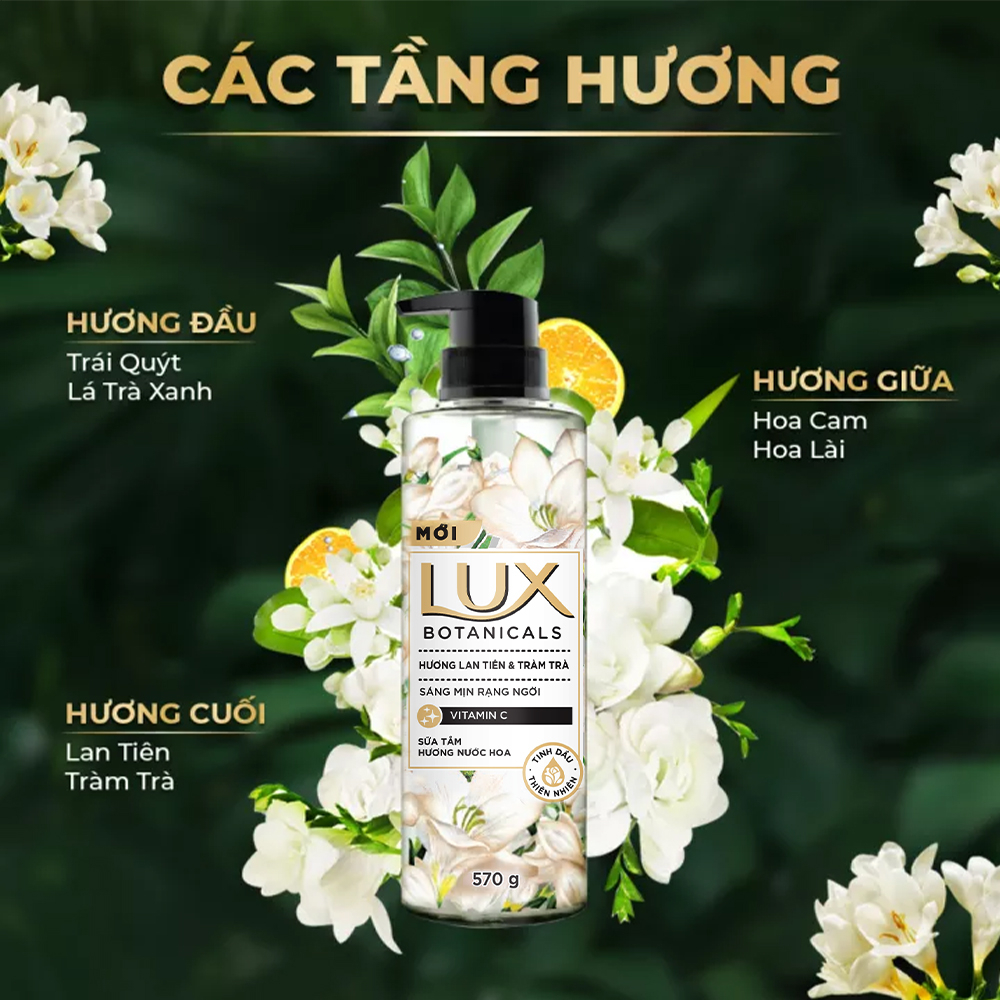 [MUA 2 TẶNG 1] Sữa Tắm Lux Botanical Hương Nước Hoa Cao Cấp Sáng Mịn Rạng Ngời 570G (562ML) X3