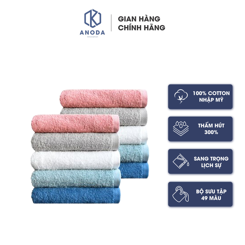 Khăn Tắm Cao Cấp Anoda B - Vua Khăn Dùng Cho Gia Đình Spa Khách Sạn 100% Cotton Thấm Hút Không Ra Màu- 220g