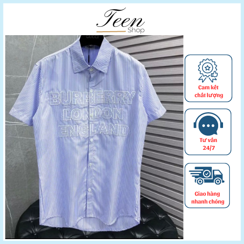 Áo Sơ Mi BURBERRY LONDON ENGLAND Ngắn Tay Cao Cấp Hàng Sẵn