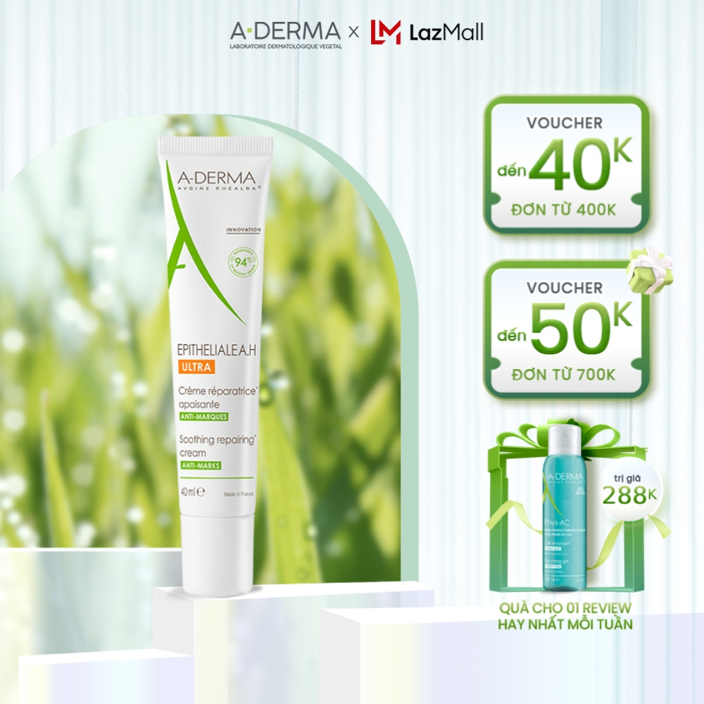 Kem dưỡng làm dịu, giảm thâm sẹo & phục hồi da thương tổn A-Derma Epitheliale A.H Ultra Soothing Cream 15/40ml