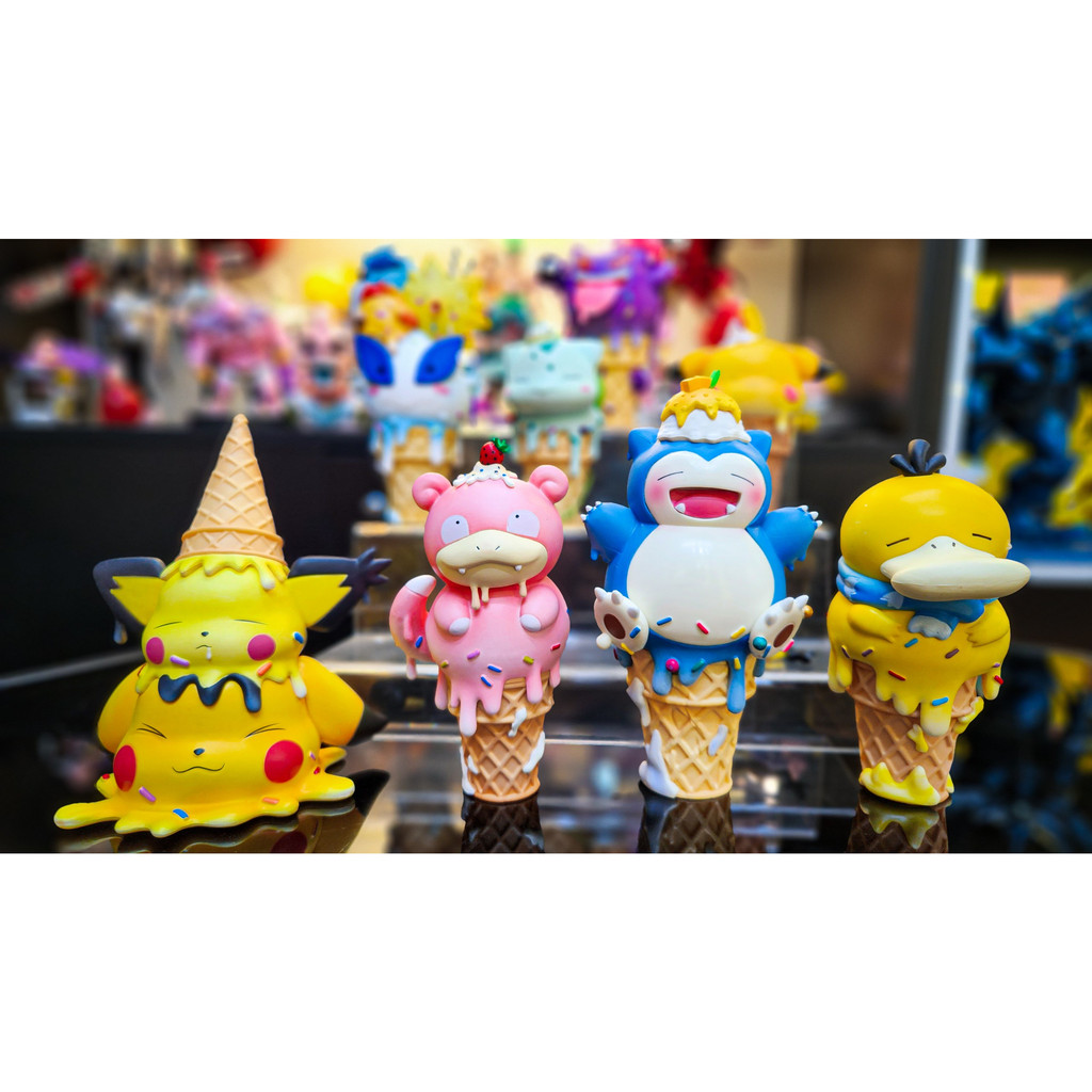 Mô hình Pokemon dạng kem ốc quế Snorlax, Bulbasaur, Pikachu, Psyduck siêu đáng yêu