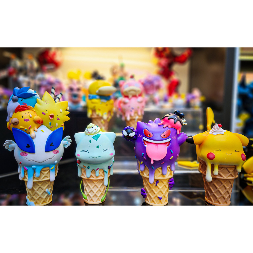 Mô hình Pokemon dạng kem ốc quế Snorlax, Bulbasaur, Pikachu, Psyduck siêu đáng yêu