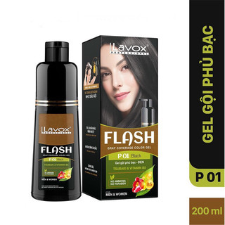 Dầu gội nhuộm tóc phủ bạc thảo dược lavox chai 200ml