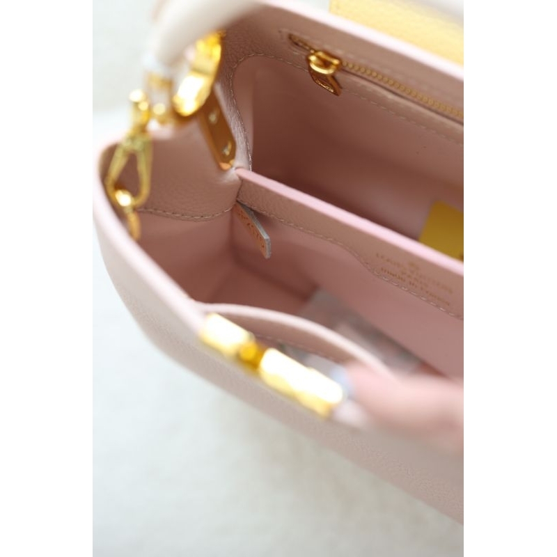 Túi xách nữ LV CAPU đẹp xuất sắc dây xích logo &amp; dây da chỉnh nấc 3 màu hot hit 2box cực xịn