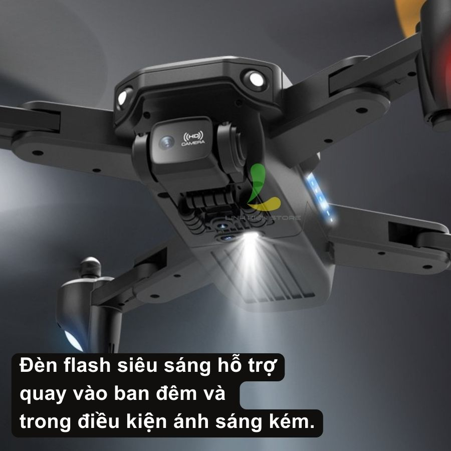 FIycam mini HOSAN P9, thiết bị bay giá rẻ trang bị camera kép HD, cảm biến chống va chạm trên không, pin 2500mA