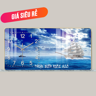Đồng Hồ Tráng Gương "THUẬN BUỒM XUÔI GIÓ" In UV 5D Cao Cấp - Đồng Hồ Treo Tường Hiện Đại