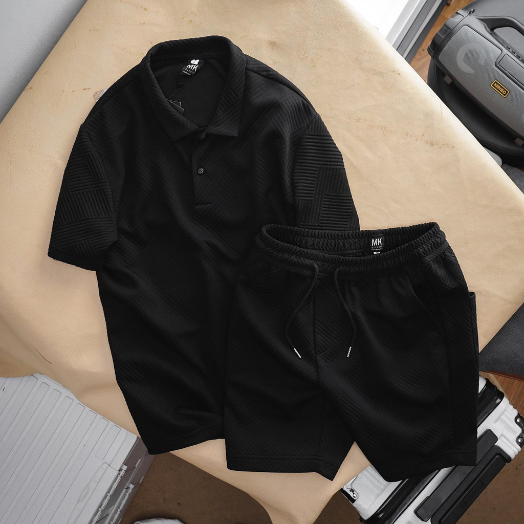 Đồ Bộ Nam Cổ Bẻ Chất Vải Cotton Cao Cấp Thoáng Mát, Bộ Quần Áo Thể Thao Mùa Hè Phong Cách | BigBuy360 - bigbuy360.vn