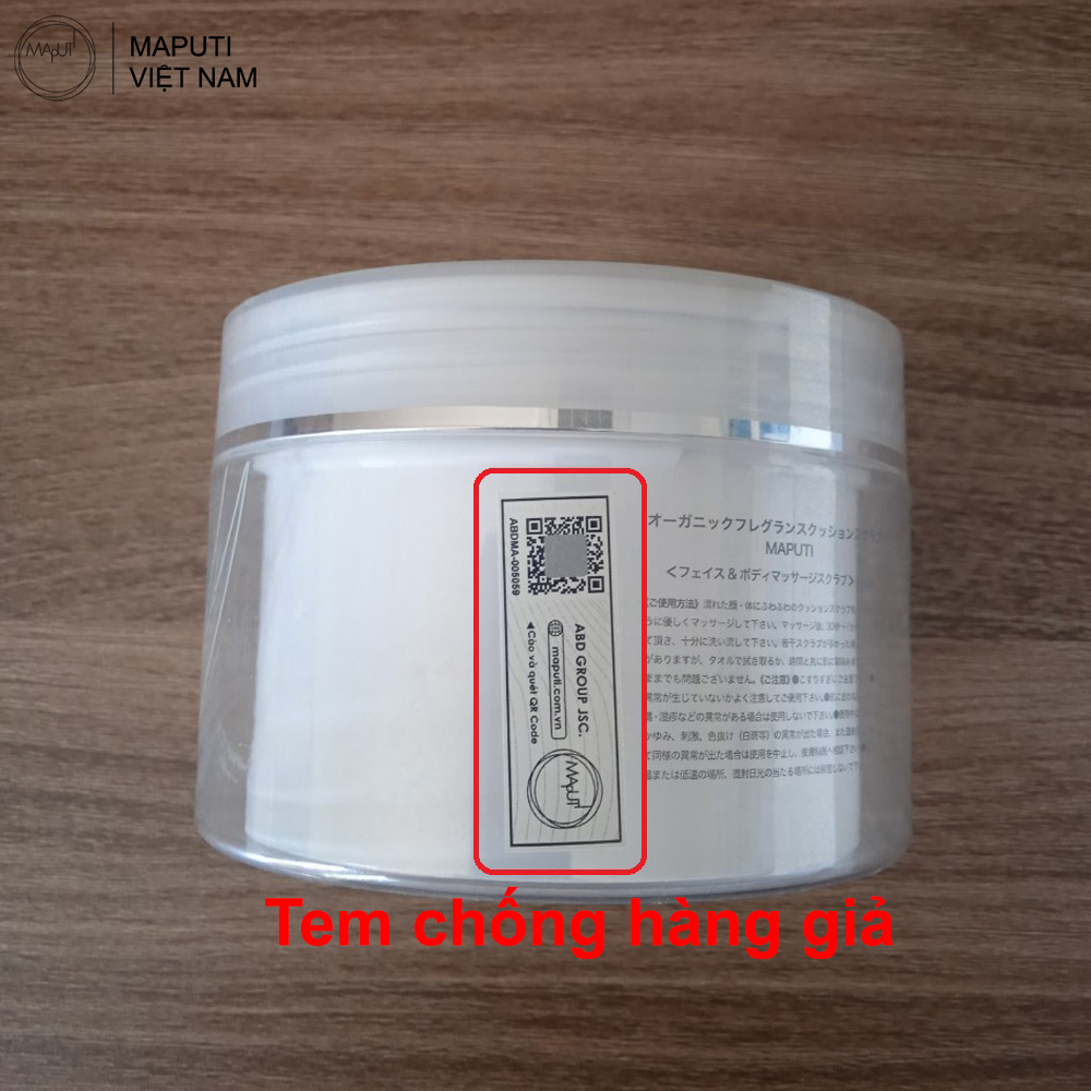 Kem Ủ Trắng Da và Tẩy Tế Bào Chết Toàn Thân Maputi Cushion Scrub Made in Japan 150g