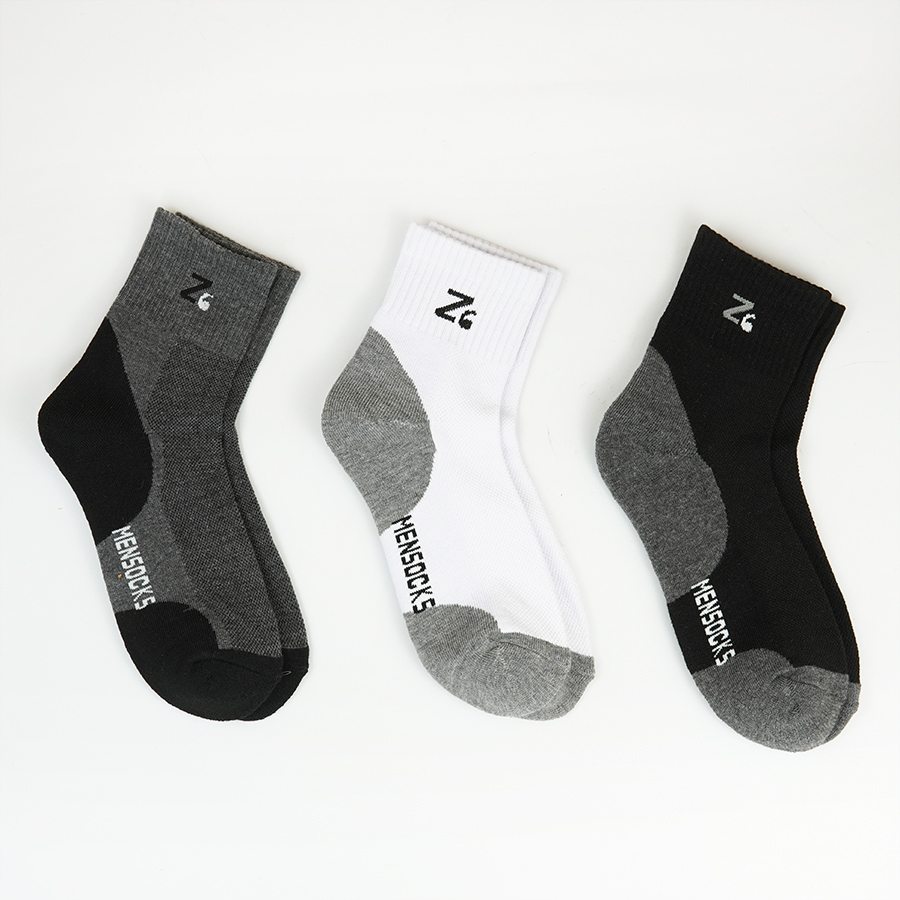 Tất Vớ Nam Cổ Trung Xù Z6 V-SOCKS Giá Rẻ Chất Liệu Cotton Dày Dặn Thấm Hút Ôm Chân
