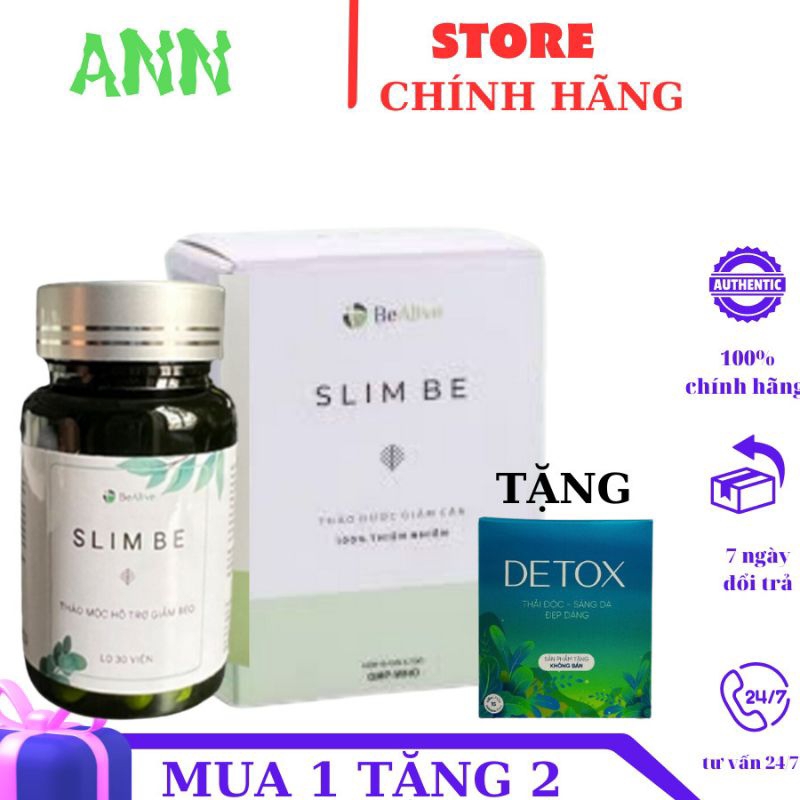 Viên uống hỗ trợ giảm cân Slimbe + tặng detox đẹp da