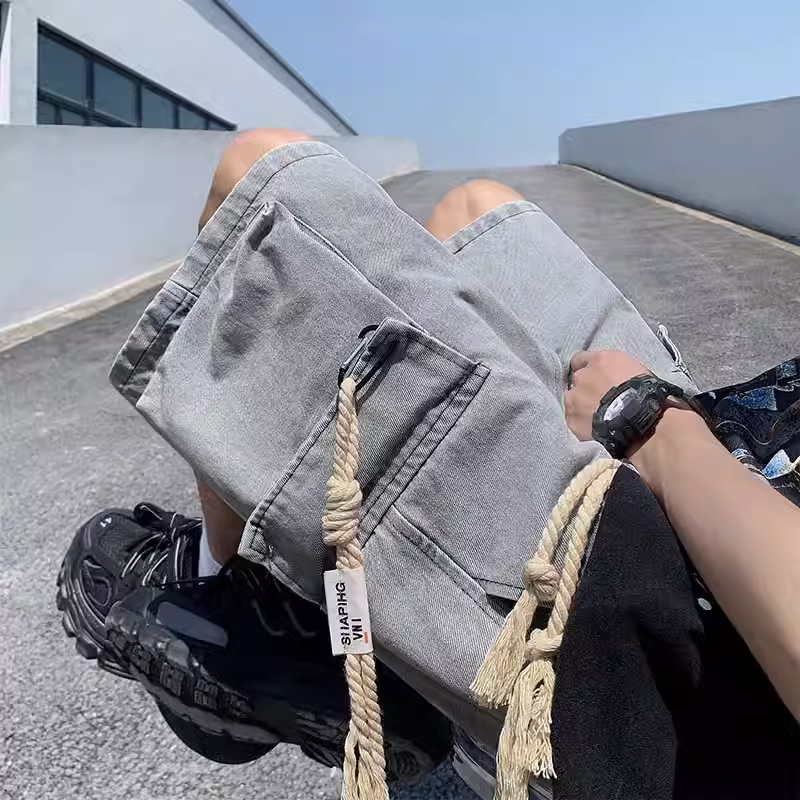 Quần đùi jean nam form rộng, quần short bò nam 2 màu basic mặc đi chơi phong cách thời trang Ulzzang Hàn Quốc cho mùa hè