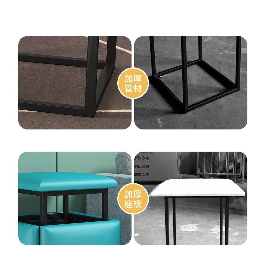 Ghế đôn sofa hình hộp 5 ghế xếp thành 1 hình rubik lập phương tiết kiệm diện tích - Ghế xếp gọn thông minh có bánh xe