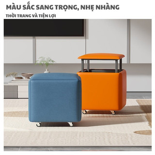 Ghế đôn sofa hình hộp 5 ghế xếp thành 1 hình rubik lập phương tiết kiệm diện tích - Ghế xếp gọn thông minh có bánh xe