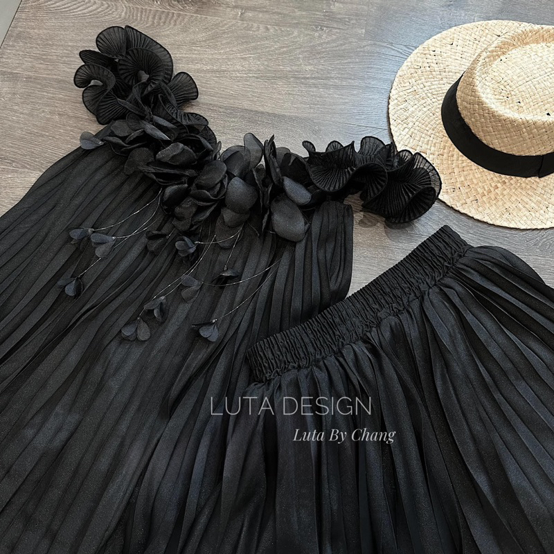 Set Voan Dập Ly Trễ Vai KAB