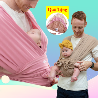 Địu em bé sơ sinh đến 18 tháng tuổi, điệu em bé làm bằng vải cotton, địu vải Jumy 4 tư thế chính hãng