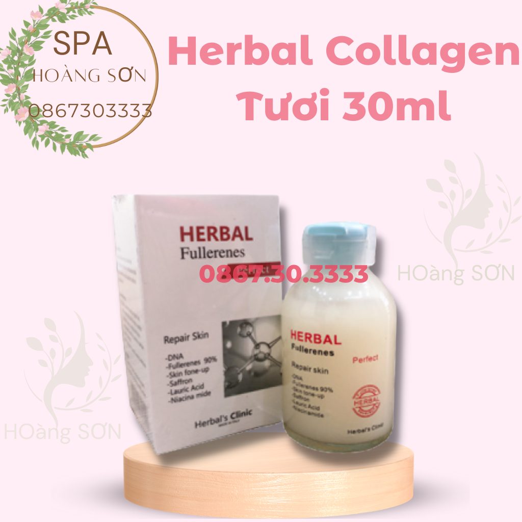 Herbal Collagen , Tinh chất Collagen Tươi Căng Bóng HERBAL FULLERENES 30ML