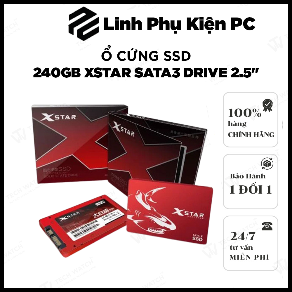 Ổ cứng SSD 240GB XSTAR SATA3 Drive 2.5'' Sequential Read 550MB/s - Red