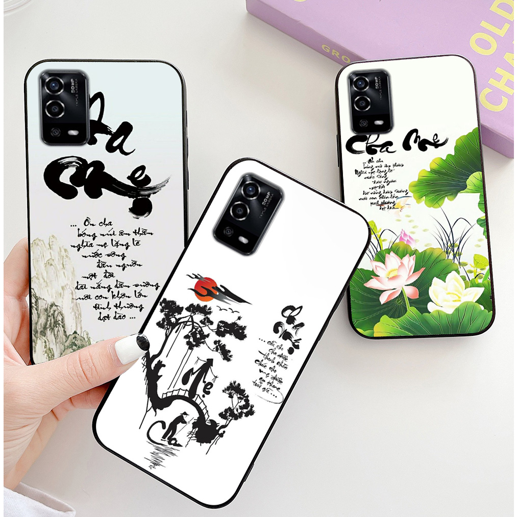 Ốp lưng oppo a55 4g / oppo a55 5g in hình thư pháp cha mẹ