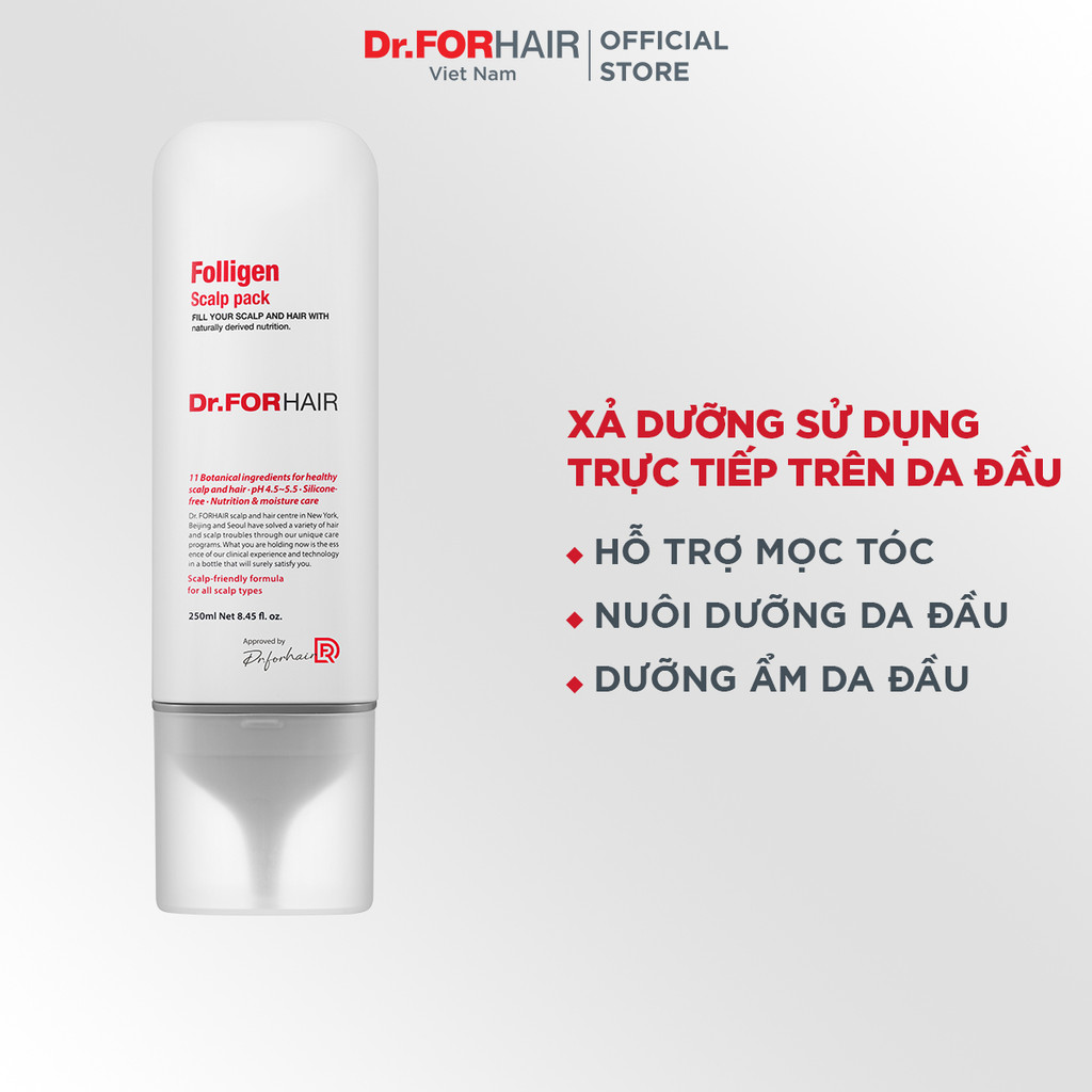 Dầu xả kem xả chăm sóc nuôi dưỡng tóc, chăm sóc da đầu, giảm rụng tóc Dr.FORHAIR Folligen Scalp Pack 250ml | BigBuy360 - bigbuy360.vn