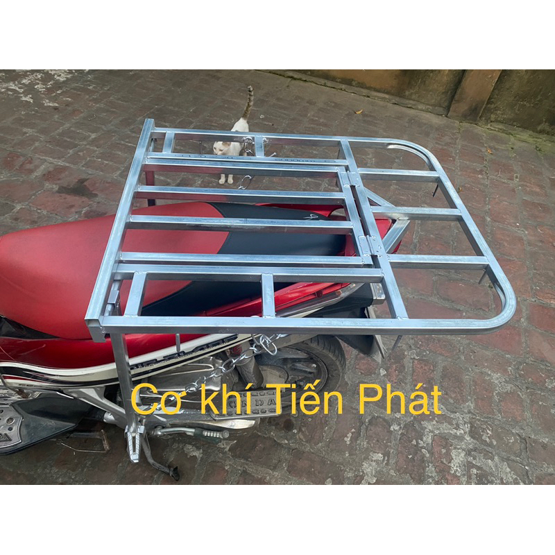 Giá chở hàng, Baga xe máy MẠ KẼM DÀY có thể mở nắp đổ xăng mà không cần tháo