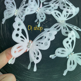 set 5 BƯỚM TRANG TRÍ ĐÍNH ĐÁ CỰC SÁNG SIZE 5.5cm