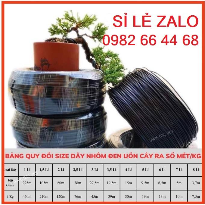 Dây Nhôm Uốn Cây Cảnh Bonsai (500gr) (300gr), Dây quấn cây Đủ Mọi Kích