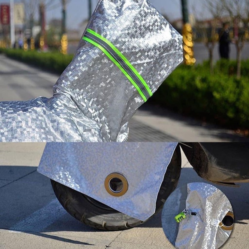 Bạt Che Xe Máy Loại Dày 3 Lớp Tráng Nhôm Có Phản Quang