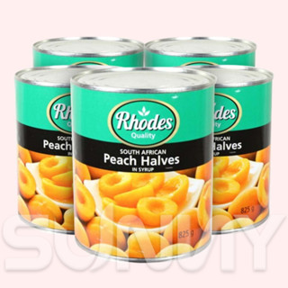 Đào Ngâm Nước Đường Rhodes Thơm Ngon Pha Chế Đồ Uống Lon 825g - Nguyên Liệu Pha Chế Sunny