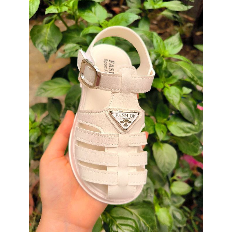 Xăng đan Quai Dán Đế Mềm Chống Trượt Phong Cách Vintage Dành Cho Bé 2-16, Sandal Rọ Cho Bé Da Mềm Êm