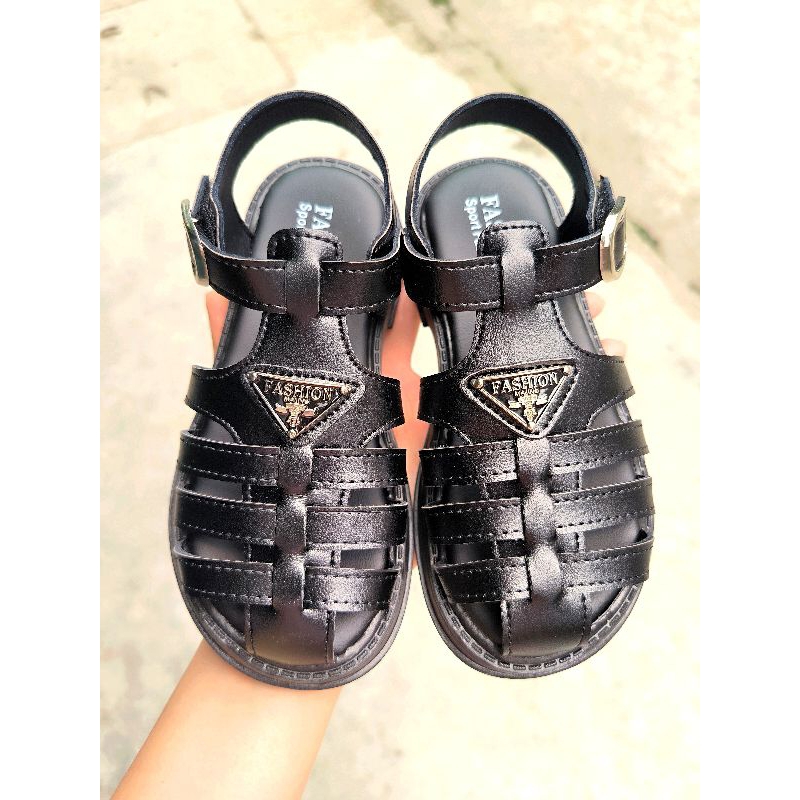 Xăng đan Quai Dán Đế Mềm Chống Trượt Phong Cách Vintage Dành Cho Bé 2-16, Sandal Rọ Cho Bé Da Mềm Êm