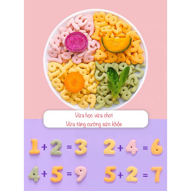 Bánh quy, cookie ăn nhẹ cho bé +1 giàu CANXI và KẼM cao /hộp 120g