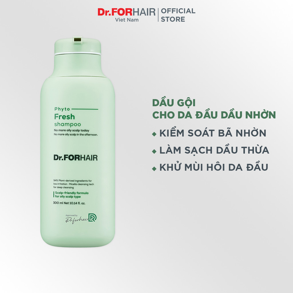 Dầu gội dành cho da dầu nhờn, bết dính mùi hôi chiết xuất từ thực vật Dr.FORHAIR Phyto Fresh Shampoo 500ml