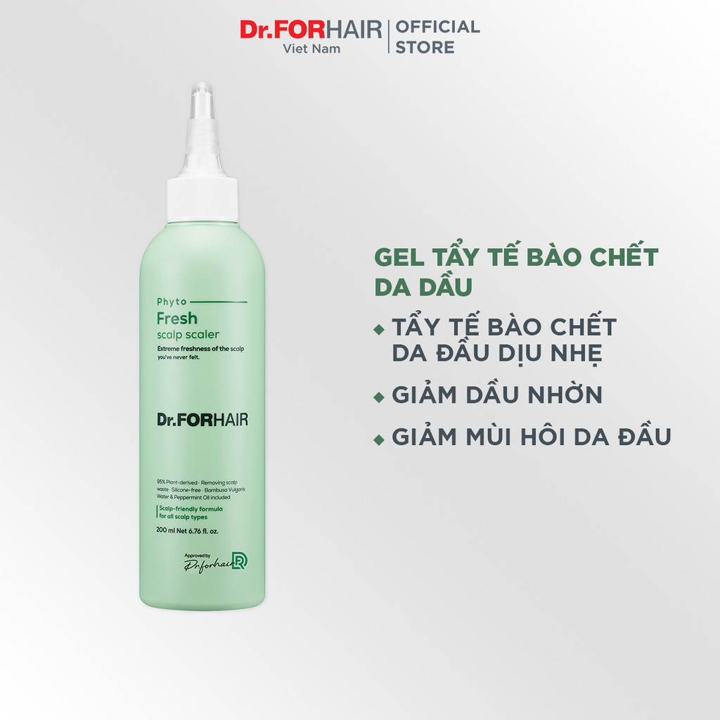 Tẩy tế bào chết cho da đầu dầu nhờn, bết dính mùi hôi Dr.FORHAIR Phyto Fresh Scalp Scaler