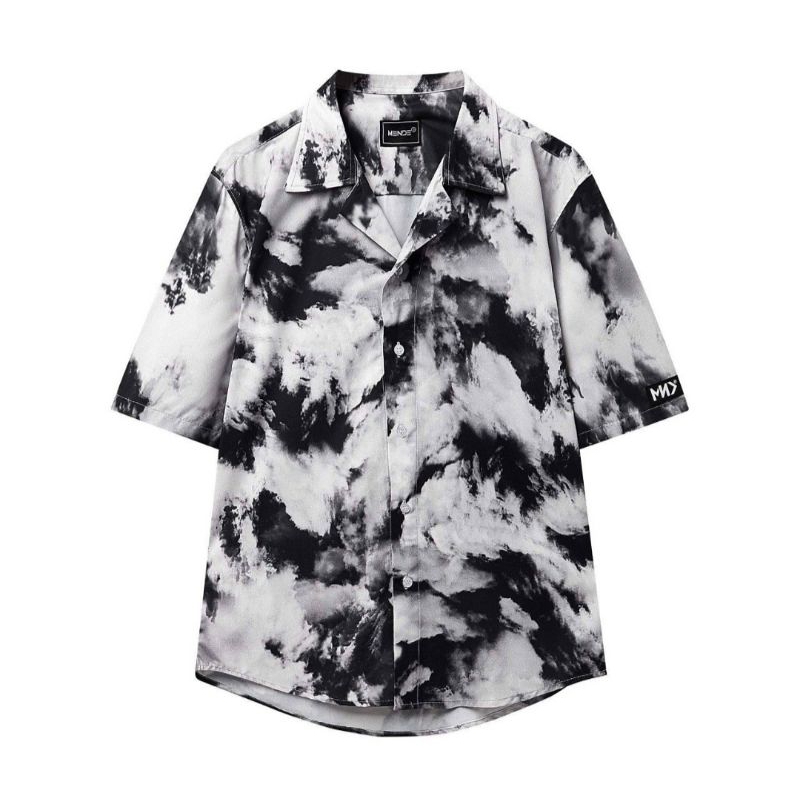 Áo sơ mi CLOUD VÂN MÂY tay ngắn nam nữ UNISEX chất liệu vải lụa CNK .