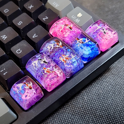 Spacebar keycap , nút phím cơ space cá koi , hiệu ứng màu đẹp mắt , keycap bộ cá koi
