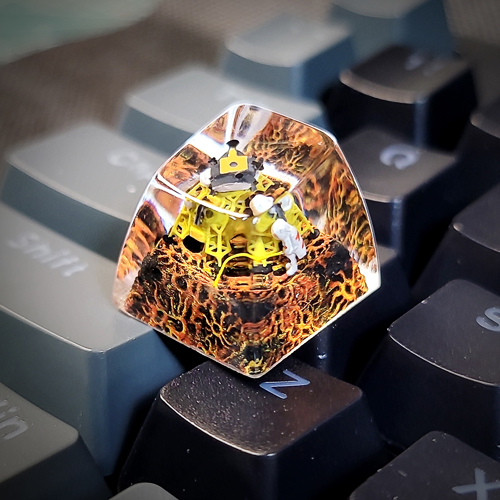 Galaxy keycap , nút bàn phím cơ hài hước , phi hành gia đi tiểu trên cung trăng