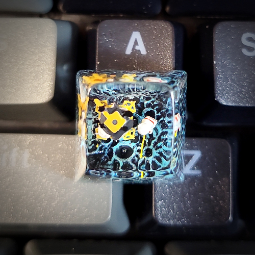 Galaxy keycap , nút bàn phím cơ hài hước , phi hành gia đi tiểu trên cung trăng